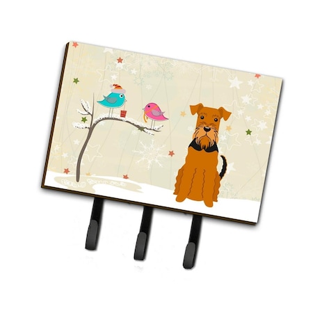 Carolines Treasures Christmas Presents Between Friends Airedale Leash or Key Holder BB2513TH68